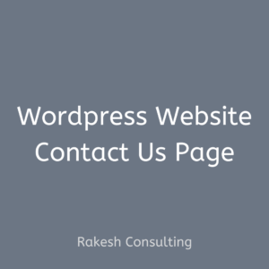 WordPress Website Contact Us Page - Rakesh Consulting