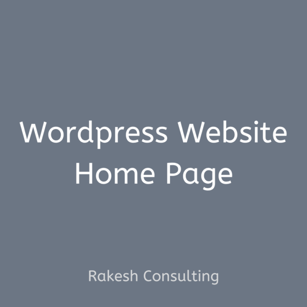 WordPress Website Home Page - Rakesh Consulting