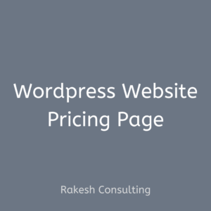 WordPress Website Pricing Page - Rakesh Consulting