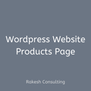 WordPress Website Products Page - Rakesh Consulting