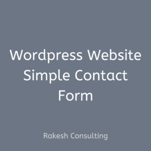 WordPress Website Simple Contact Form - Rakesh Consulting